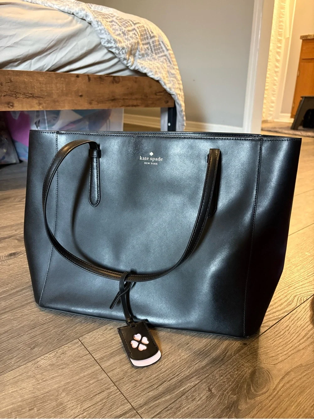 kate spade Black Leather Shoulder Tote